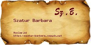 Szatur Barbara névjegykártya