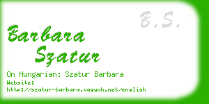 barbara szatur business card